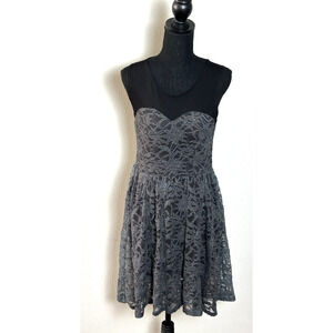Vintage Y2K Delias Black & Gray Lacy Sleeveless Dress Size 7/8 Special Occasion‎